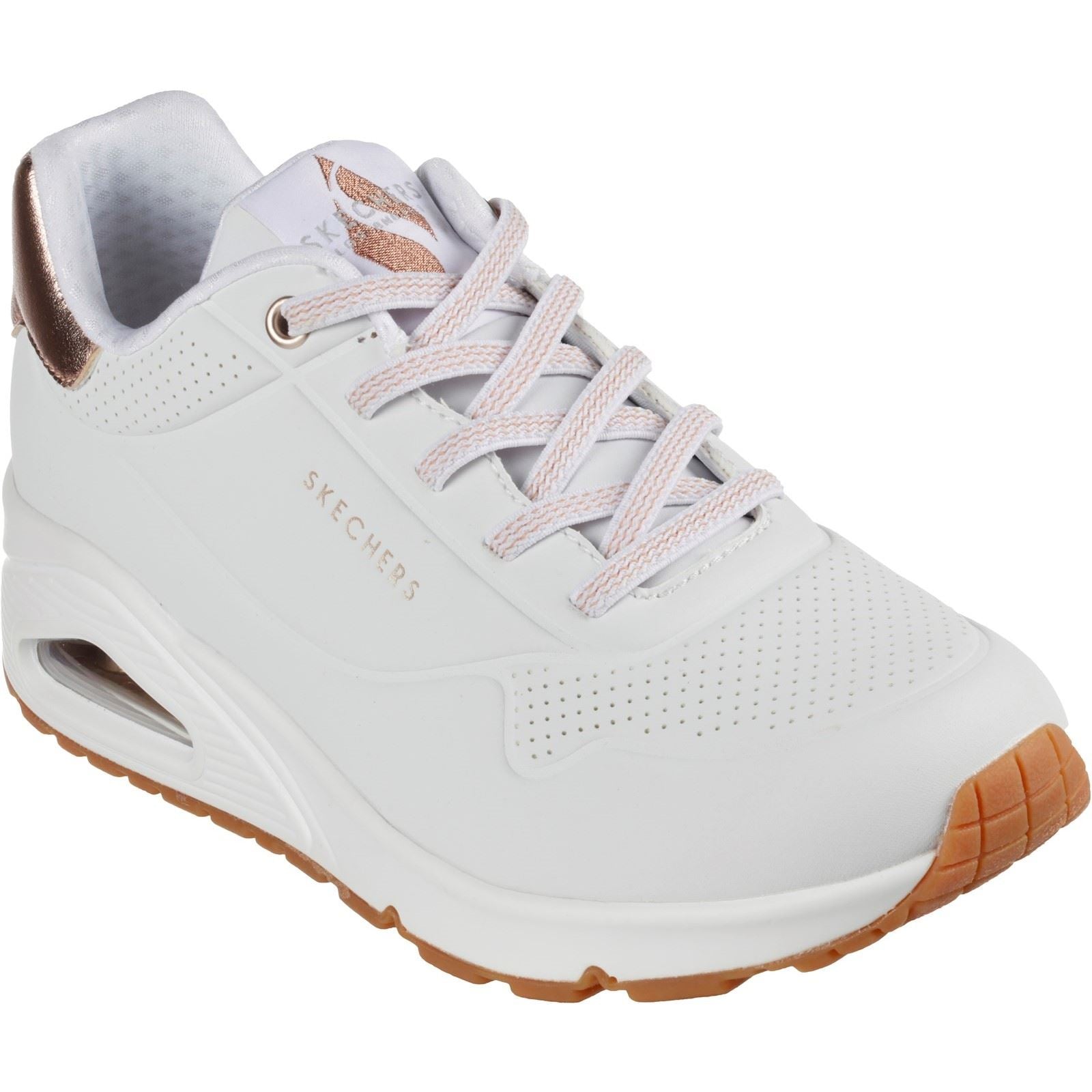 Skechers Uno Shimmer Away Baskets Blanches Pour Femmes En Matière Synthétique