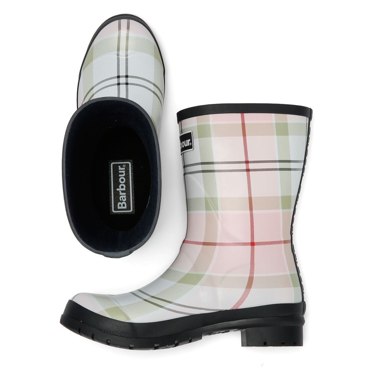Barbour Banbury Mid Welly Bottes De Pluie En Caoutchouc Pour Femmes Roses
