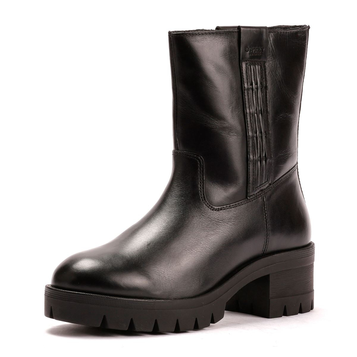 Osprey London The Indiana Bottes Noires En Cuir Pour Femmes