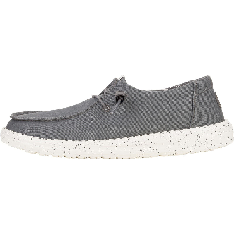 HEYDUDE Wendy Canvas Mocassins Gris Foncé Pour Femmes En 100% Coton