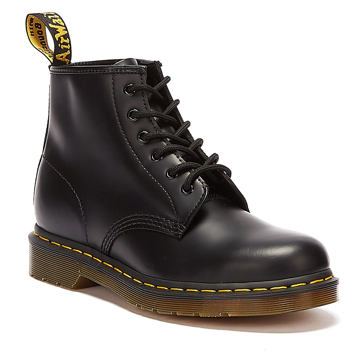 Dr. Martens 101 Bottes En Cuir Lisse Noir