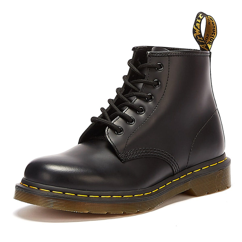 Dr. Martens 101 Bottes En Cuir Lisse Noir