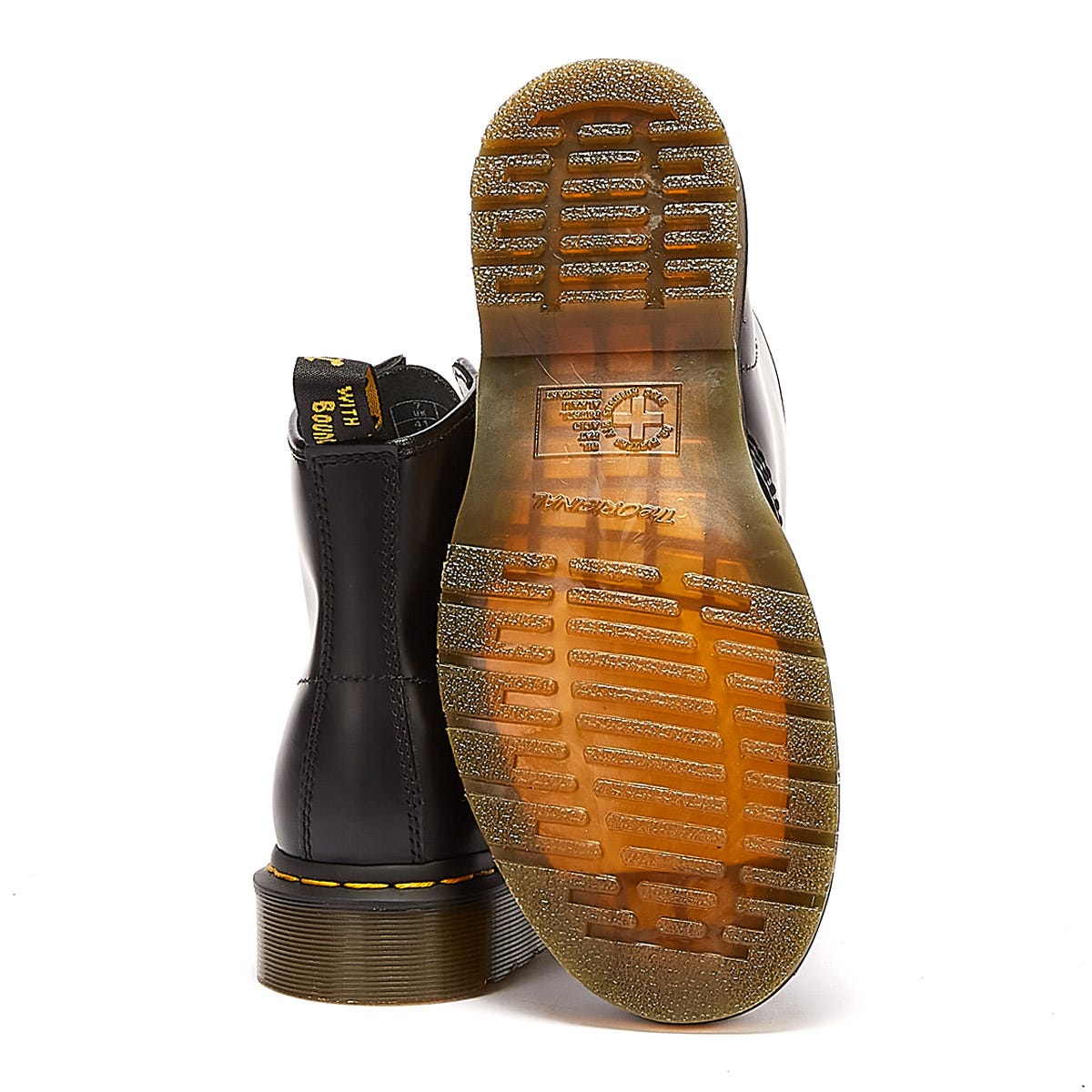 Dr. Martens 101 Bottes En Cuir Lisse Noir