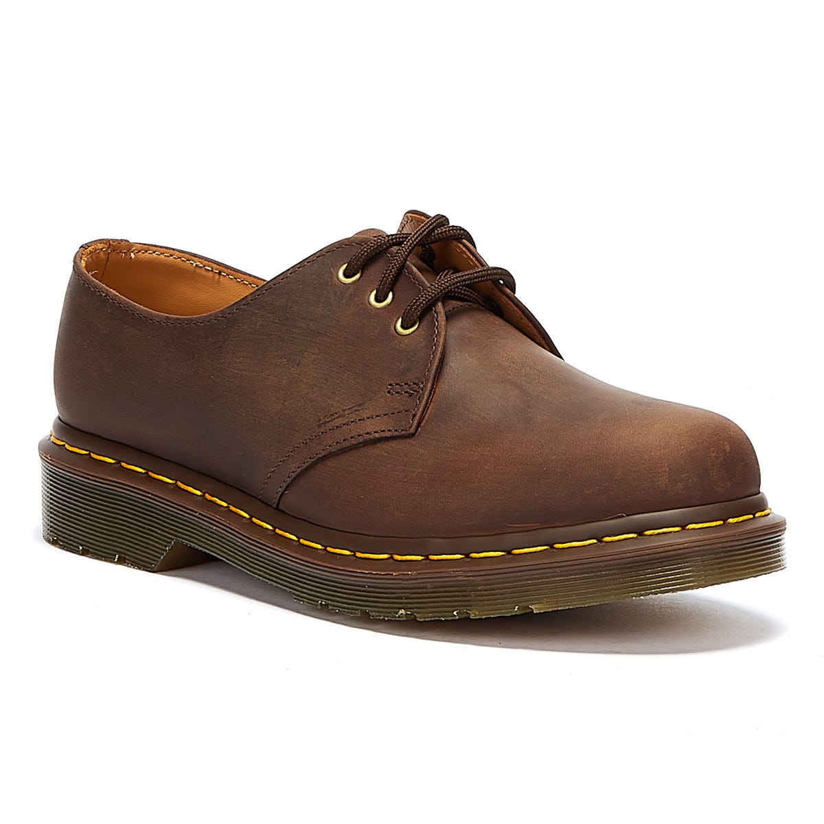 Dr. Martens 1461 Crazy Horse Femme Gaucho Chaussures en cuir marron