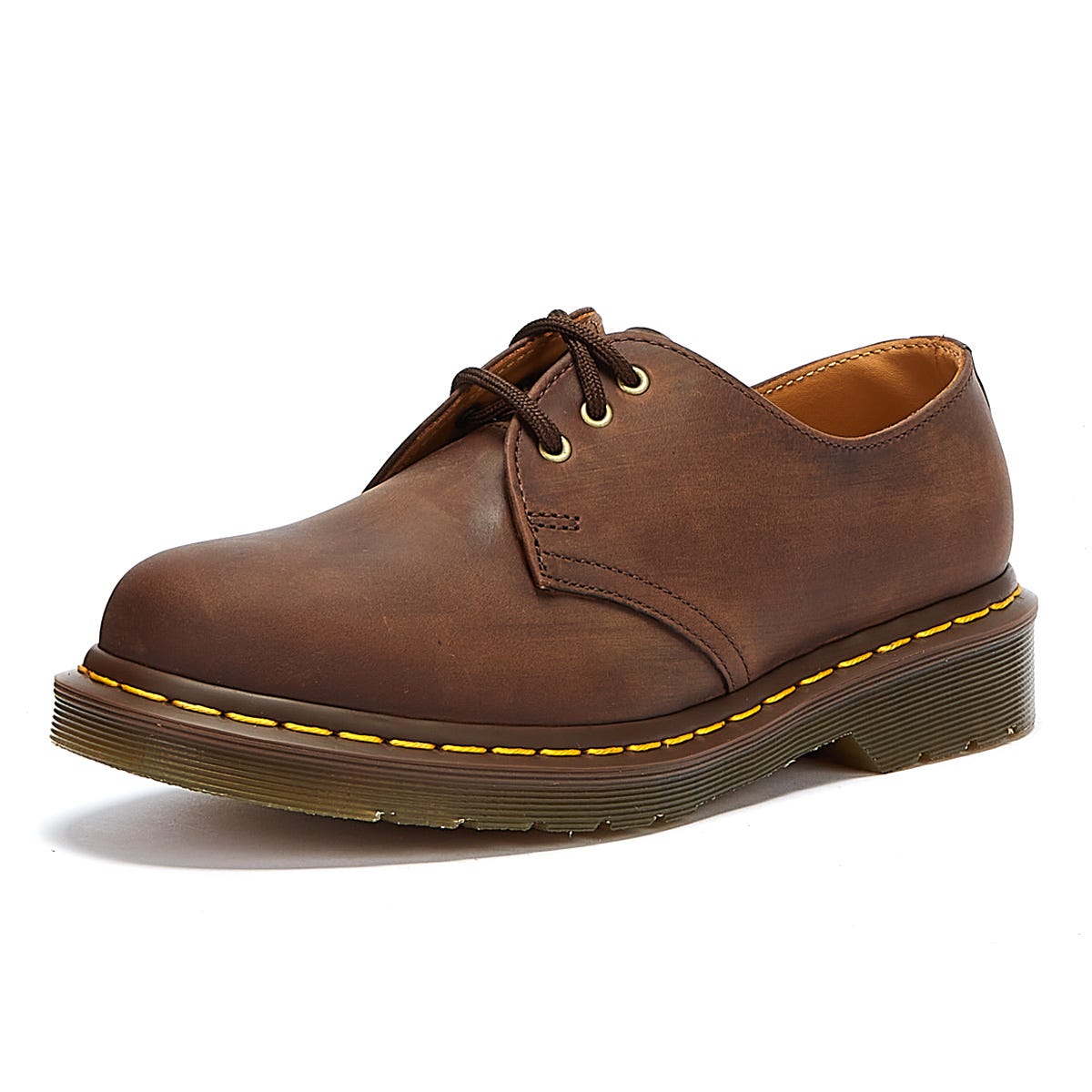 Dr. Martens 1461 Crazy Horse Femme Gaucho Chaussures en cuir marron