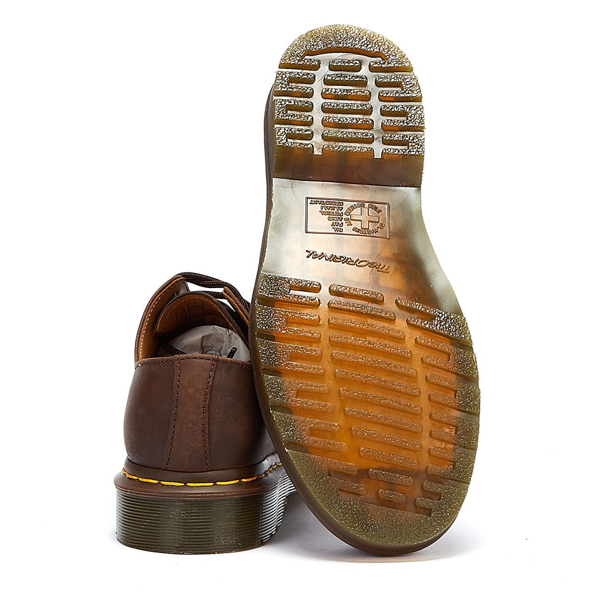 Dr. Martens 1461 Crazy Horse Femme Gaucho Chaussures en cuir marron