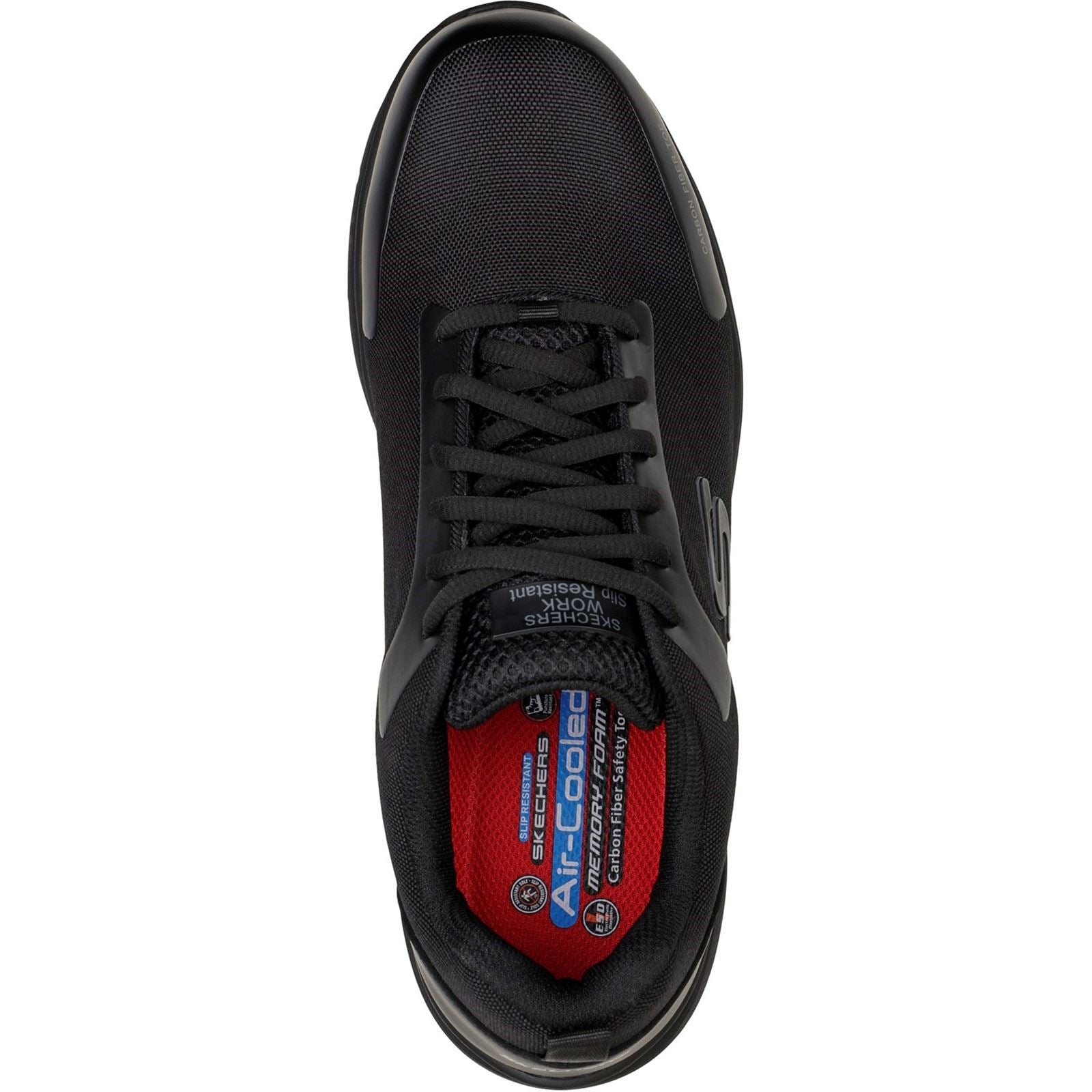 Skechers Workwear Ulmus SR Safety Toe Baskets De Sécurité Noires En Maille Pour Hommes