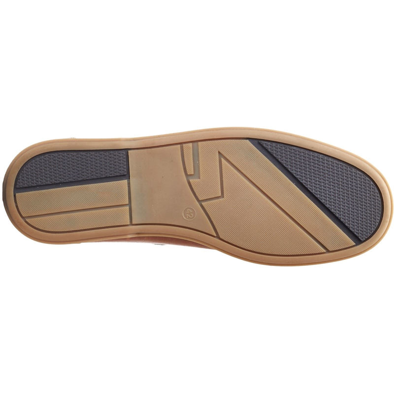 Base London Stern Chaussures Bateau En Cuir Pour Hommes, Couleur Tan Brûlé