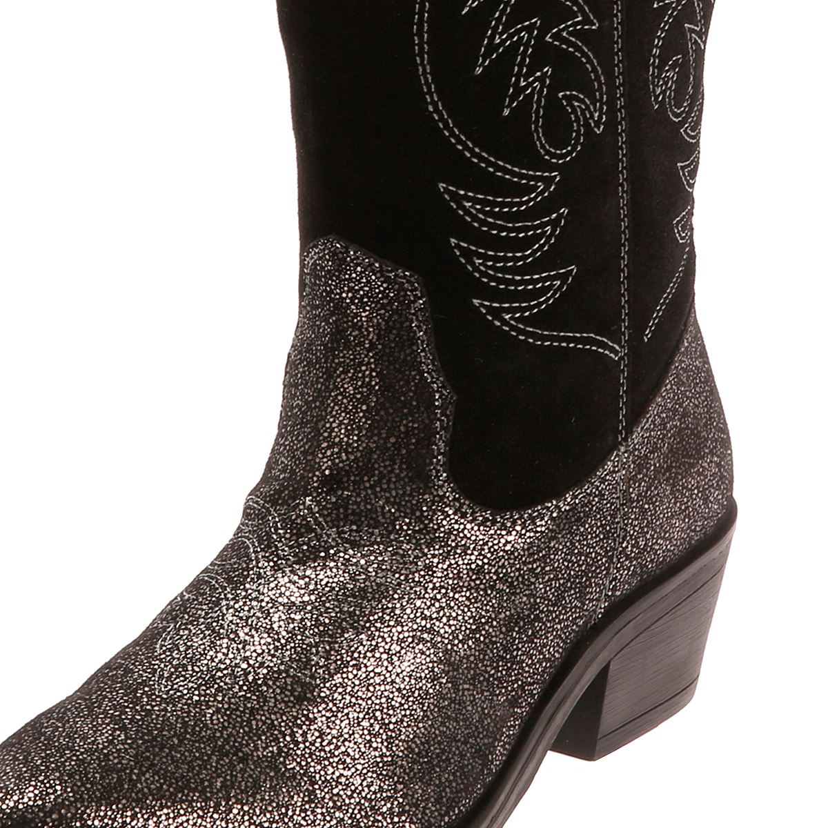 Osprey London The Louisiana Bottes Noires En Cuir Pour Femmes