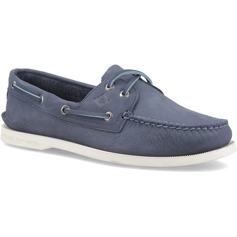 Sperry Authentic 2 Eye Chaussures Bateau Pour Hommes En Cuir Bleu Foncé