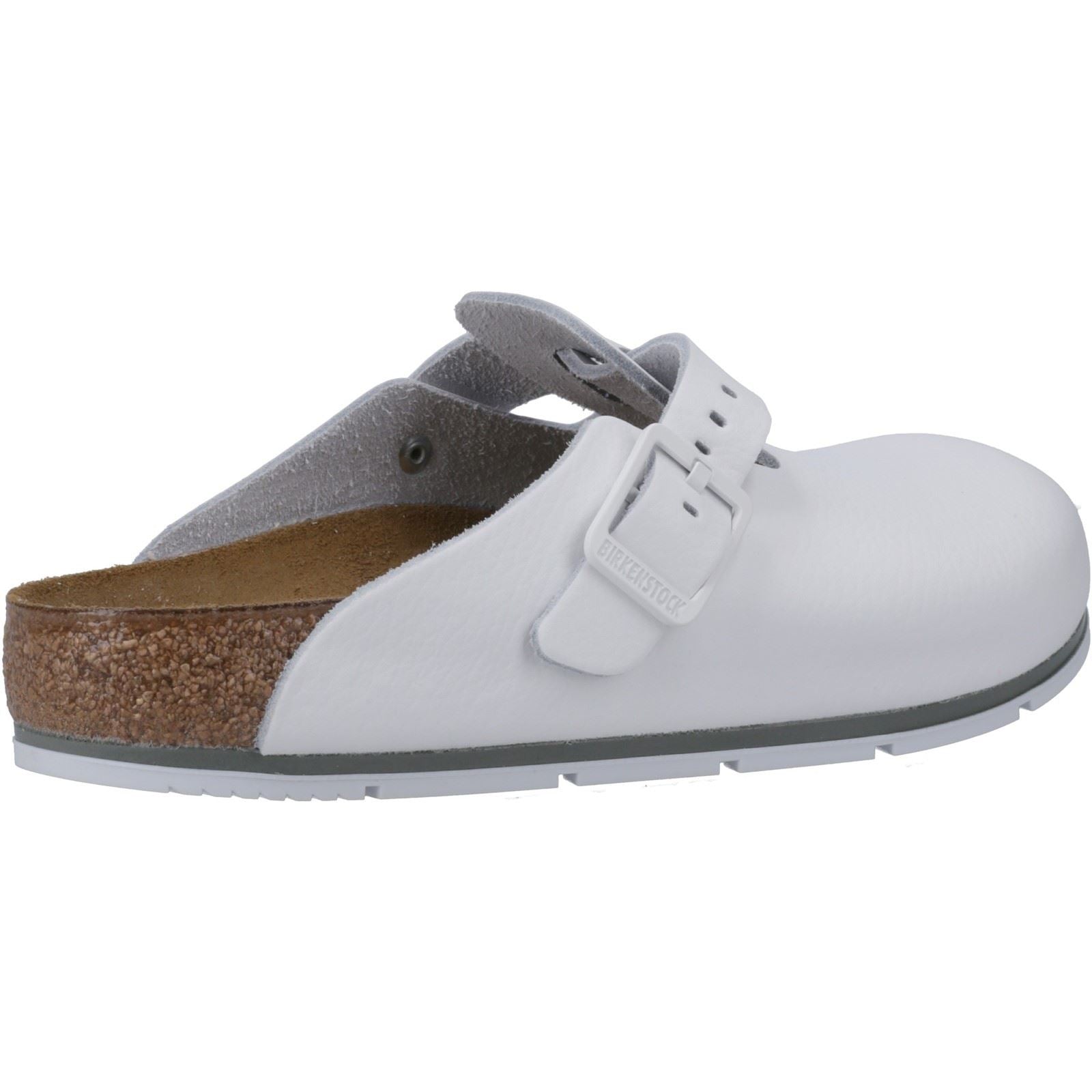 Birkenstock Boston Pro Sabots En Cuir Blanc Pour Femmes