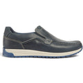 Pod Sean Chaussures Bateau Pour Hommes En Cuir Bleu Marine