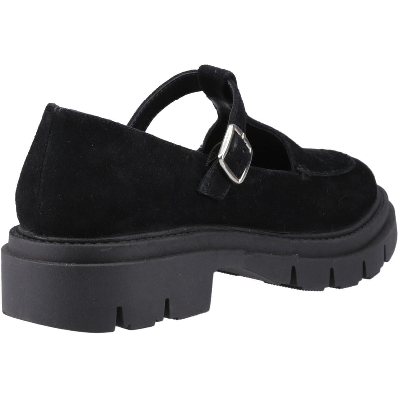 Hush Puppies Nella T-Bar Chaussures Noires Pour Femmes En Suède.