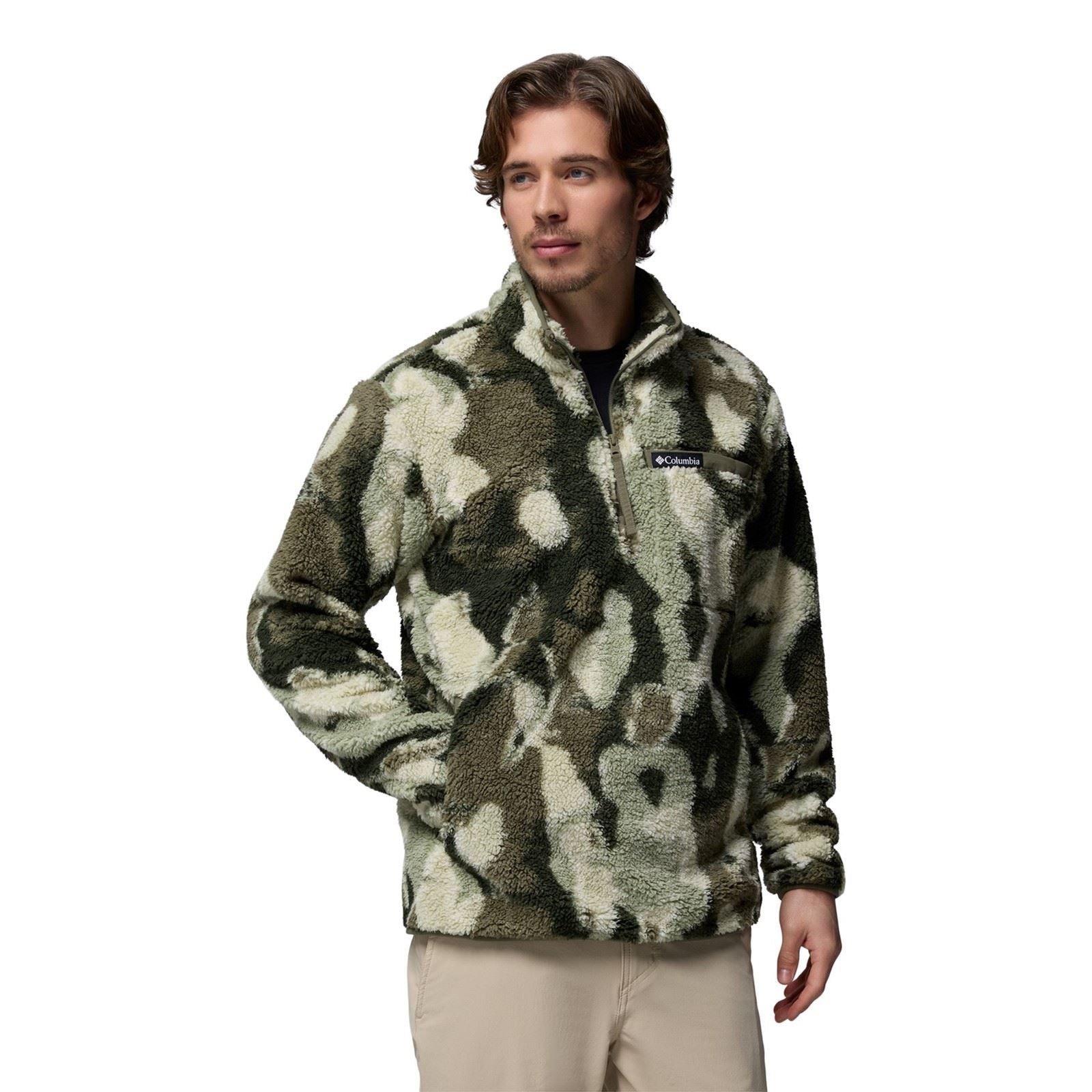 Columbia Rugged Ridge High Pile Half Zip Pull En Polaire Vert Pour Homme