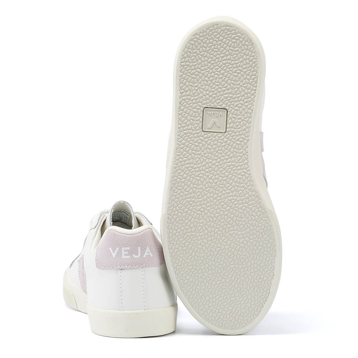 Veja Esplar Baskets Femme En Cuir Blanc/Parme