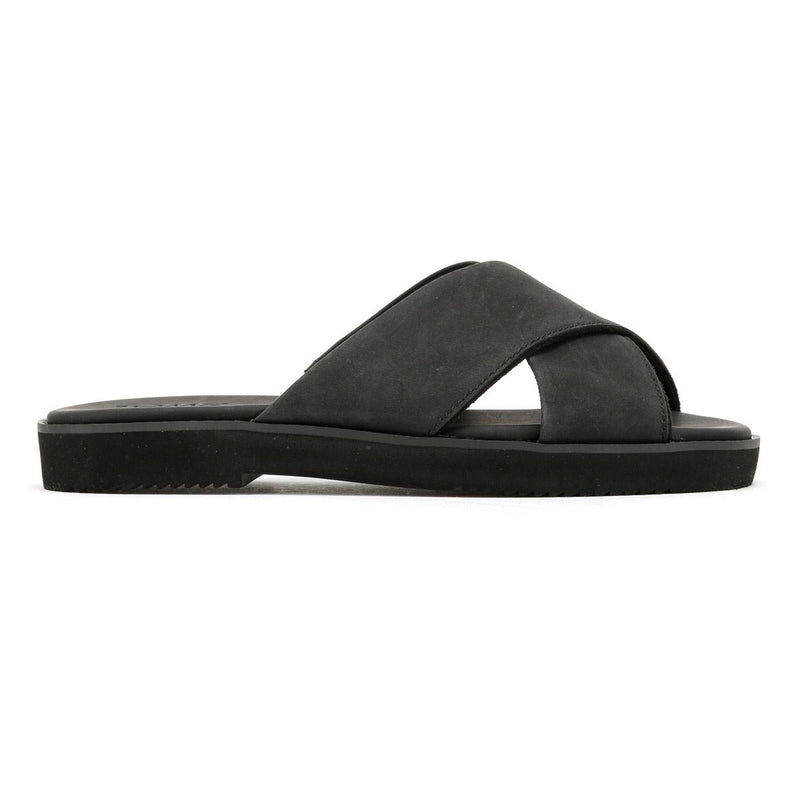 TOMS Mae Crossover Sandales Noires Pour Femmes En Cuir