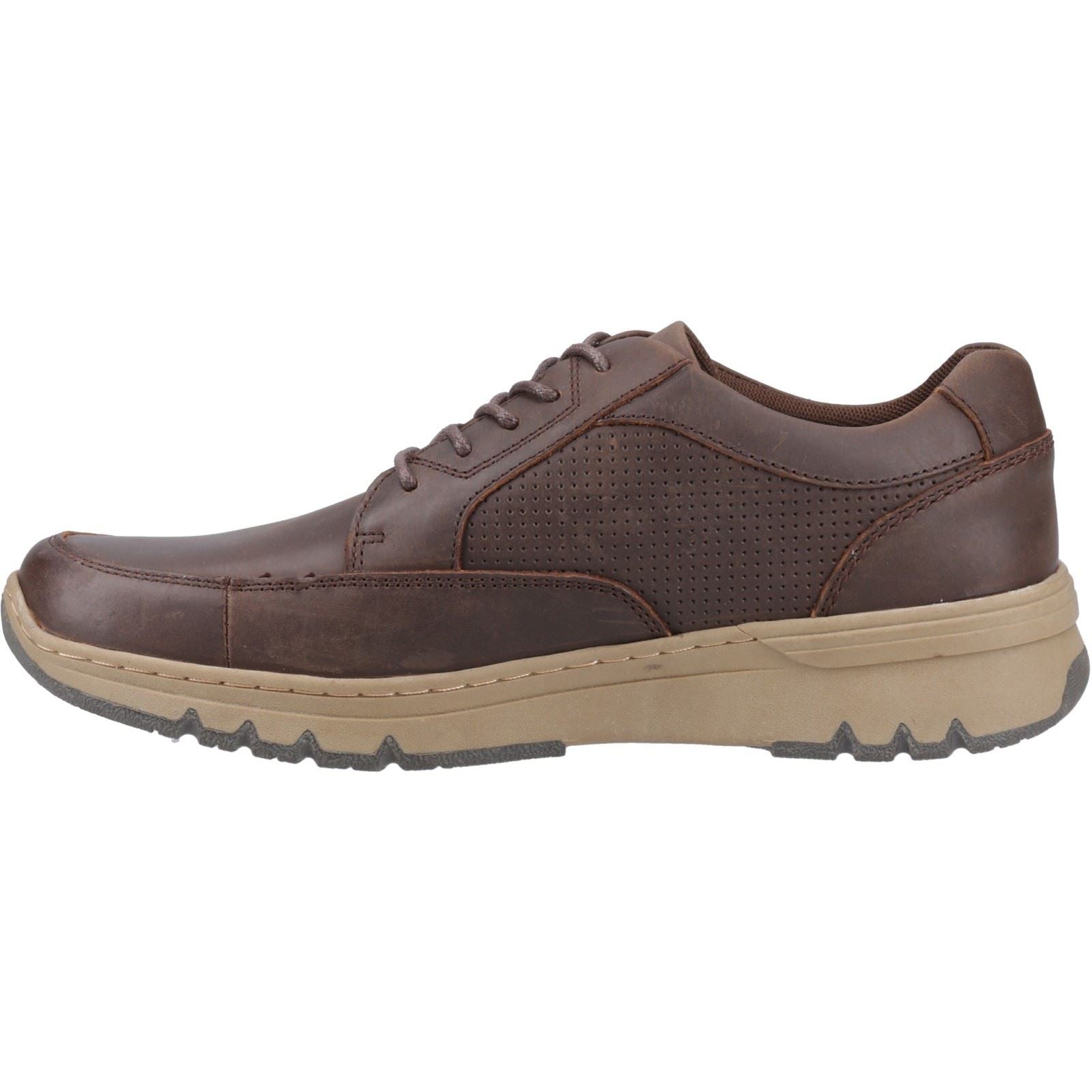 Hush Puppies Nelson Chaussures En Cuir Marron À Lacets Pour Homme