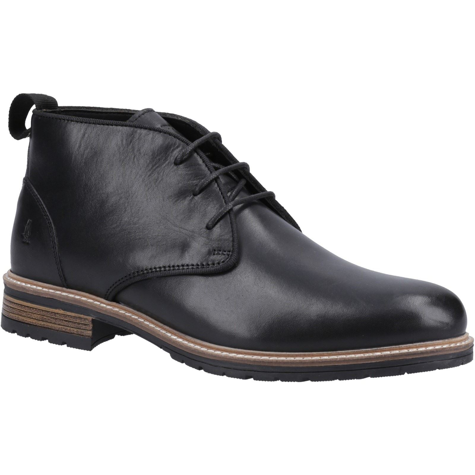 Hush Puppies Ricky Bottes Noires Pour Hommes En Cuir À La Cheville