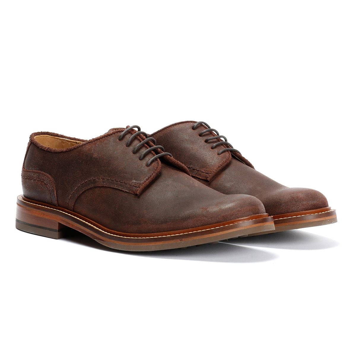 Chapman & Moore Plain Derby Country Chaussures En Cuir Pour Hommes Brunes À Lacets