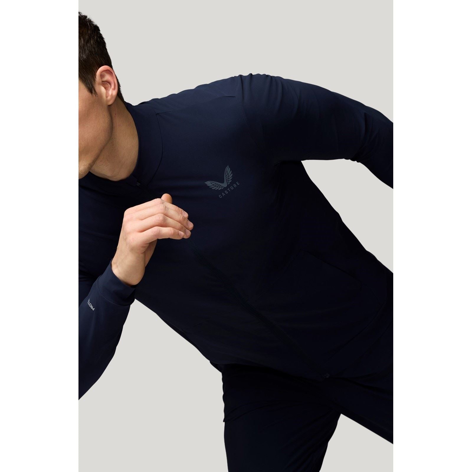 Castore Tech Training Vestes De Piste Bleues Pour Hommes