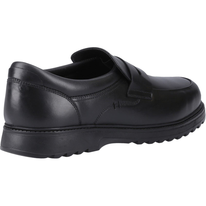 Hush Puppies Rocco Loafer Chaussures Noires Pour Garçons En Cuir