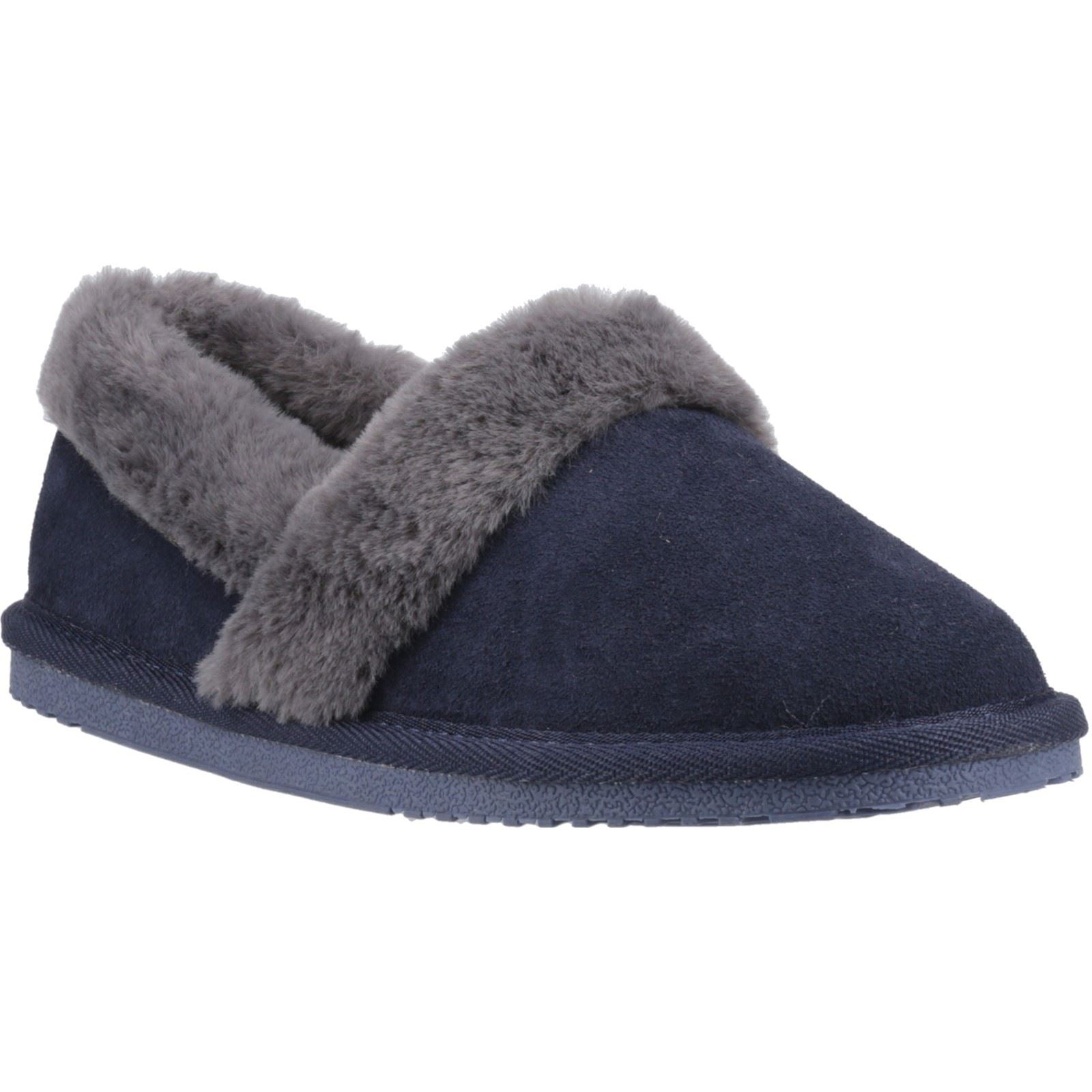 Hush Puppies Ariel Chaussons Pour Femme En Suède Marine