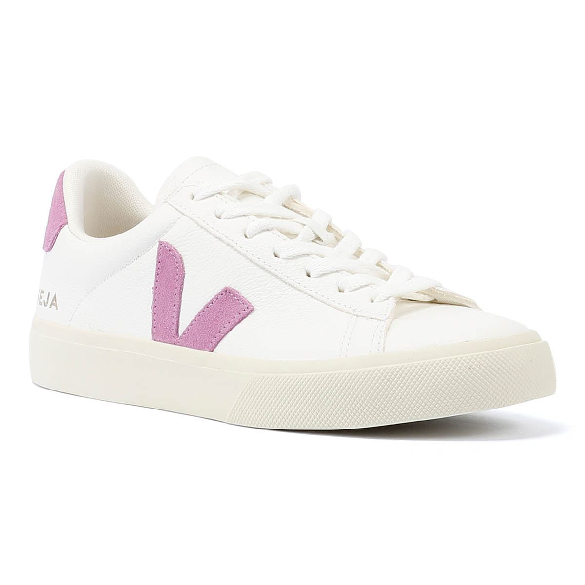 Veja Campo Baskets En Cuir Blanc/Mûre Pour Femmes