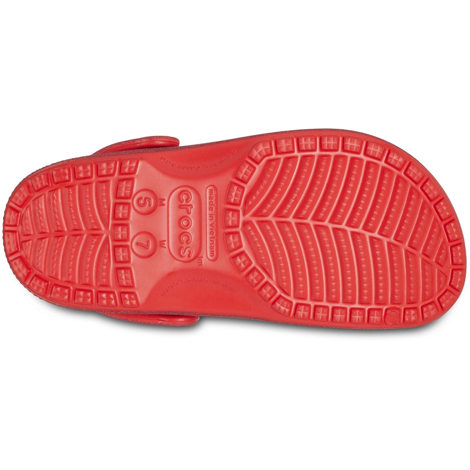 Crocs Classic Glitter Sabots Rouges Cerise en Thermoplastique