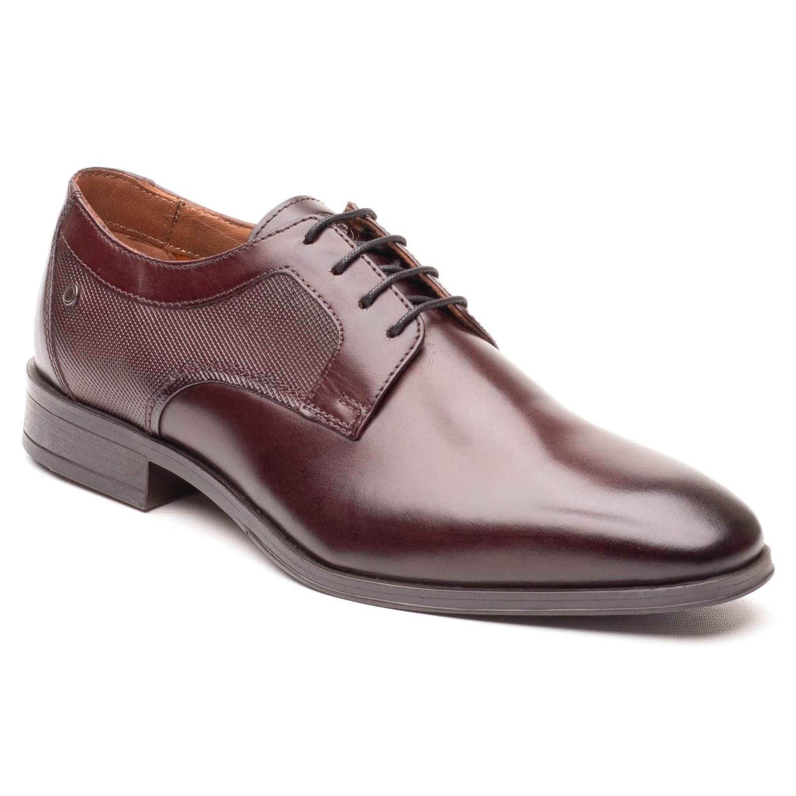 Base London Dome Chaussures À Lacets En Cuir Pour Hommes Marron Brûlé