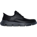 Skechers Garza Carlyn Chaussures En Cuir Noir À Lacets Pour Hommes