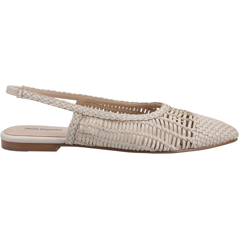Hush Puppies Dalia Woven Flâneurs Plats En Cuir Pour Femmes En Crème