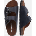 Hush Puppies Nash Slider Sandales Noires Pour Hommes En Cuir