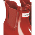 Hunter Original Chelsea Gloss Bottes En Caoutchouc Rouges Pour Femmes Style Militaire.