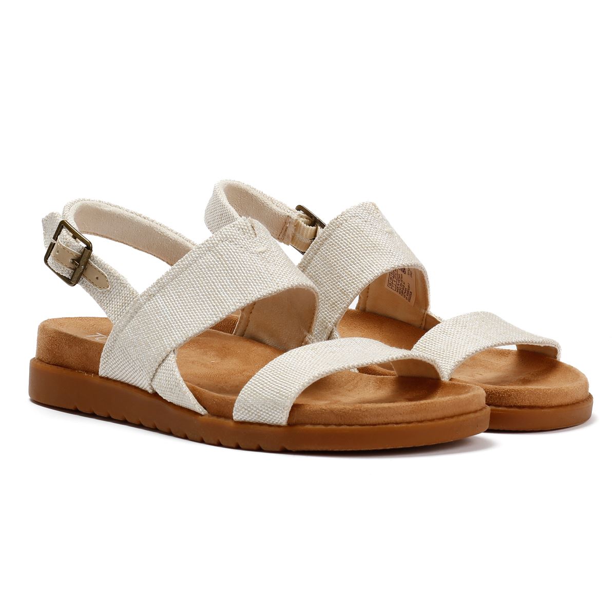 TOMS Marin Slingback Sandales Blanches En Textile Pour Femmes