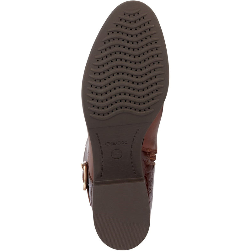 Geox D Felicity Bottes Marron En Cuir Pour Femmes