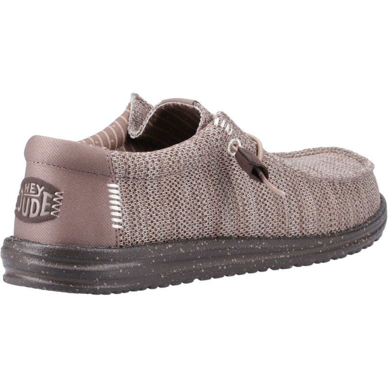 HEYDUDE Wally Stretch Mesh Chaussures Mocassins Homme En Polyester Taupe Foncé/marron Taupe