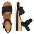 TOMS Diana Canvas Wedge Sandales noires pour femmes