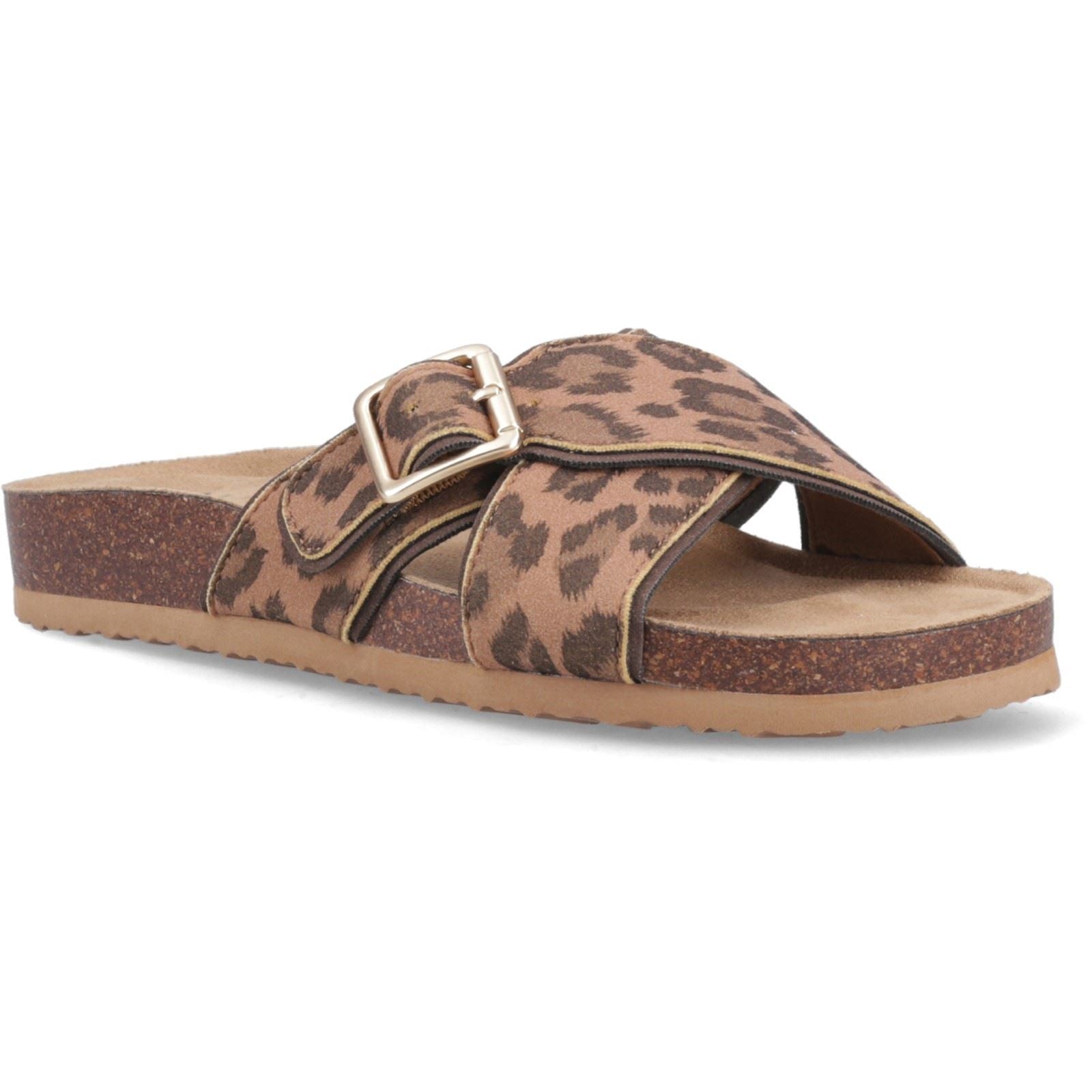 Rocket Dog Annie Tigg Leopard Sandales Tan En Textile Pour Femmes