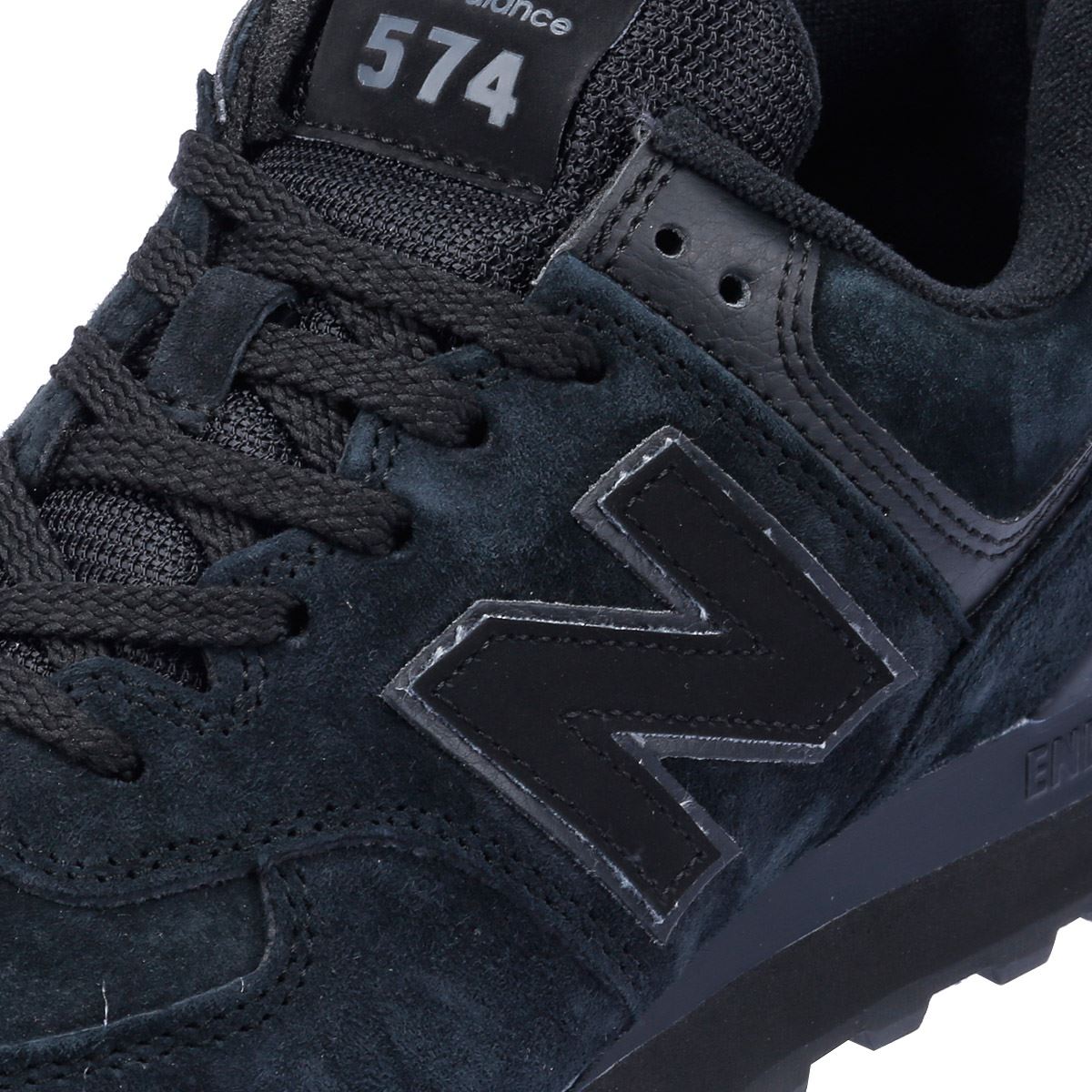 New Balance 574 Baskets Noires En Daim