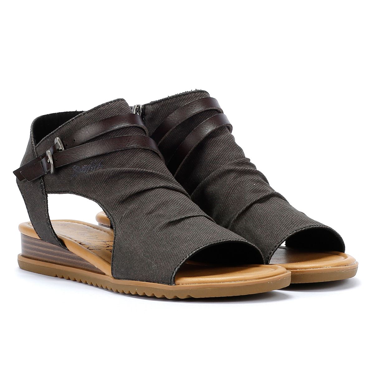 Blowfish Malibu Butterfly Denim Sandales En Denim Noir Pour Femmes
