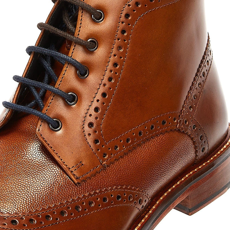 Ben Sherman Alfred Brogue Bottes En Cuir Marron Pour Hommes
