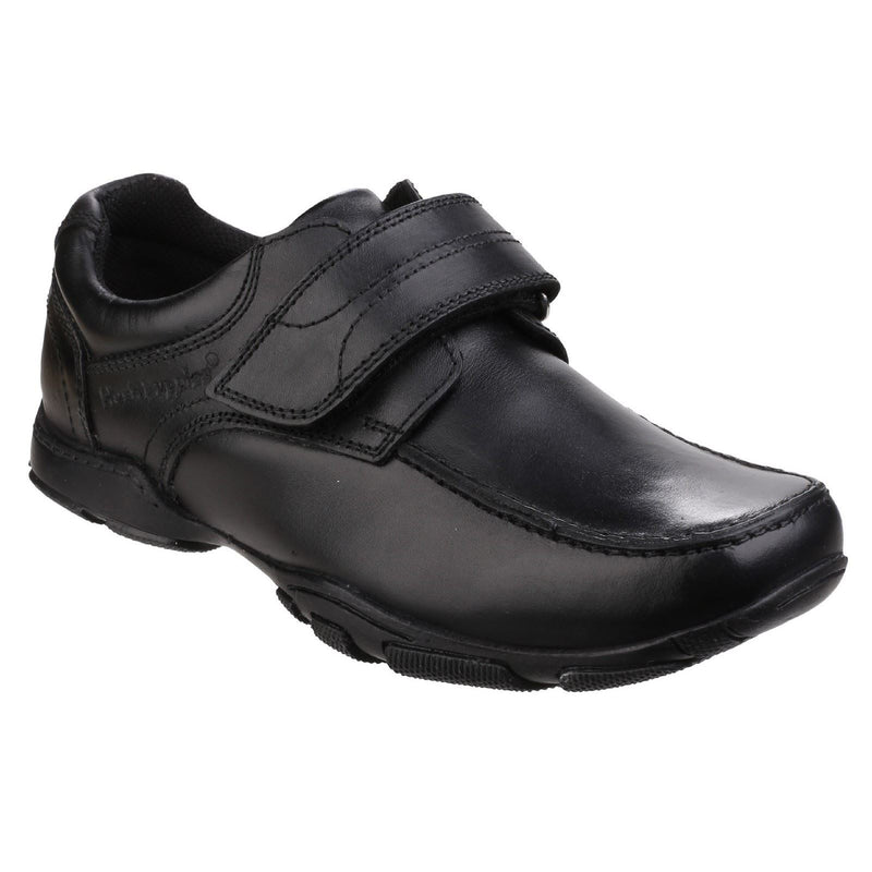 Hush Puppies Freddy 2 Junior Chaussures Noires Pour Garçons En Cuir.