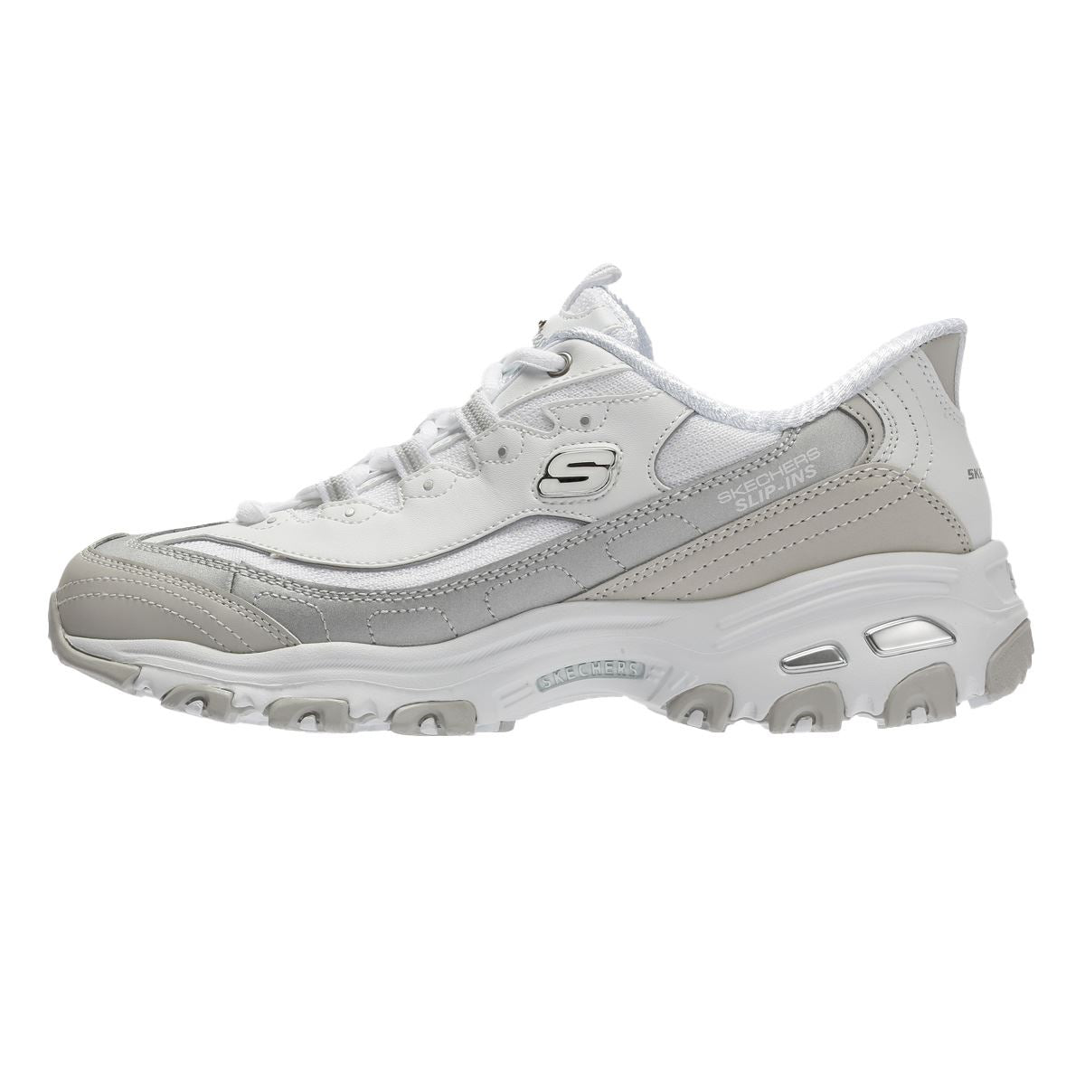 Skechers Slip-Ins D'Lites Smooth Baskets Blanches Pour Femmes