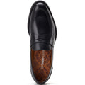 Base London Kennedy Chaussures En Cuir Pour Hommes Noires À Enfiler
