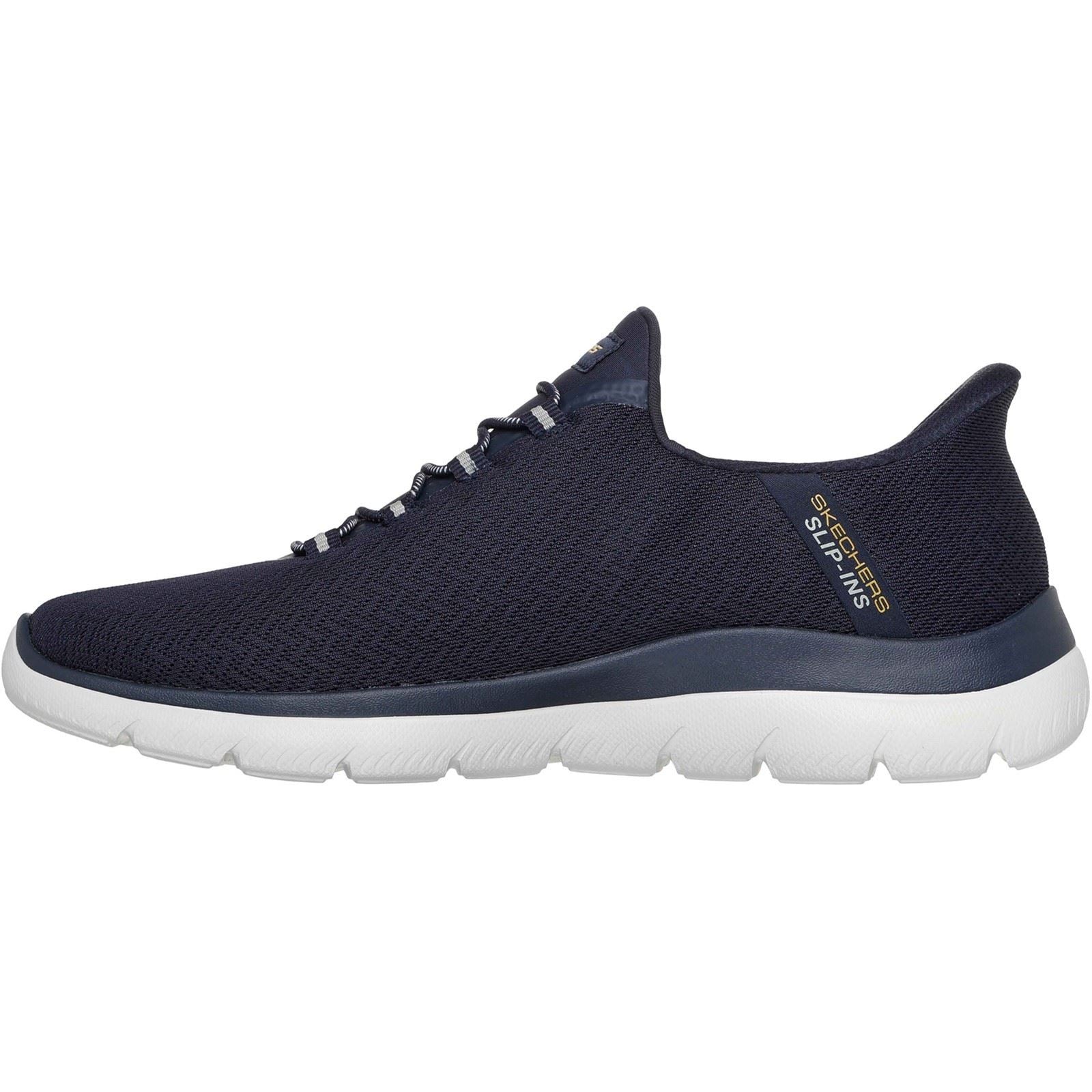 Skechers Arch Fit Summits Kynor Baskets En Polyester Pour Hommes Bleu Marine/Jaune