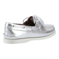 Sperry Authentic 2 Eye Chaussures Bateau En Cuir Argent Pour Femmes