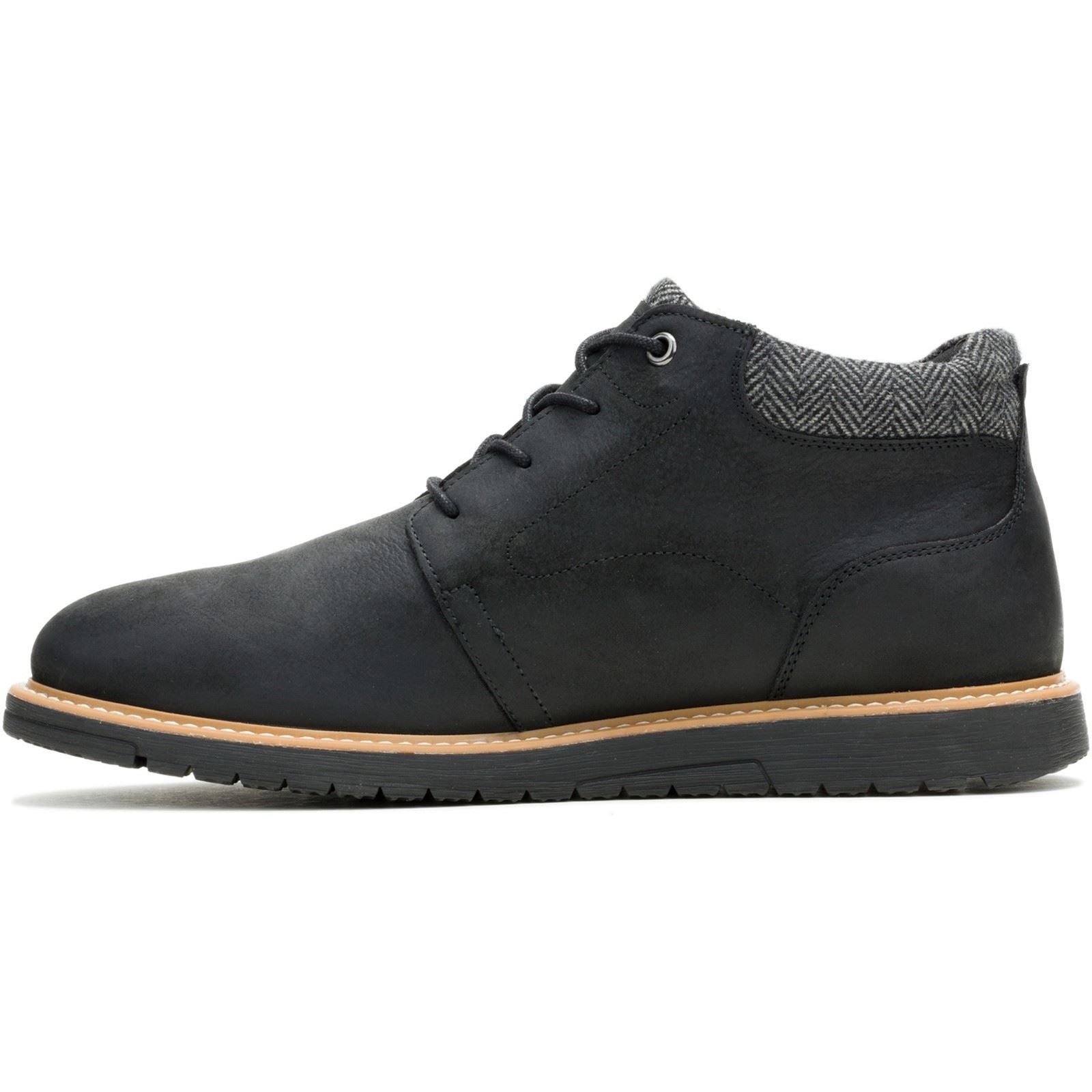 Hush Puppies Jenson Bottes Noires Pour Hommes En Cuir À La Cheville