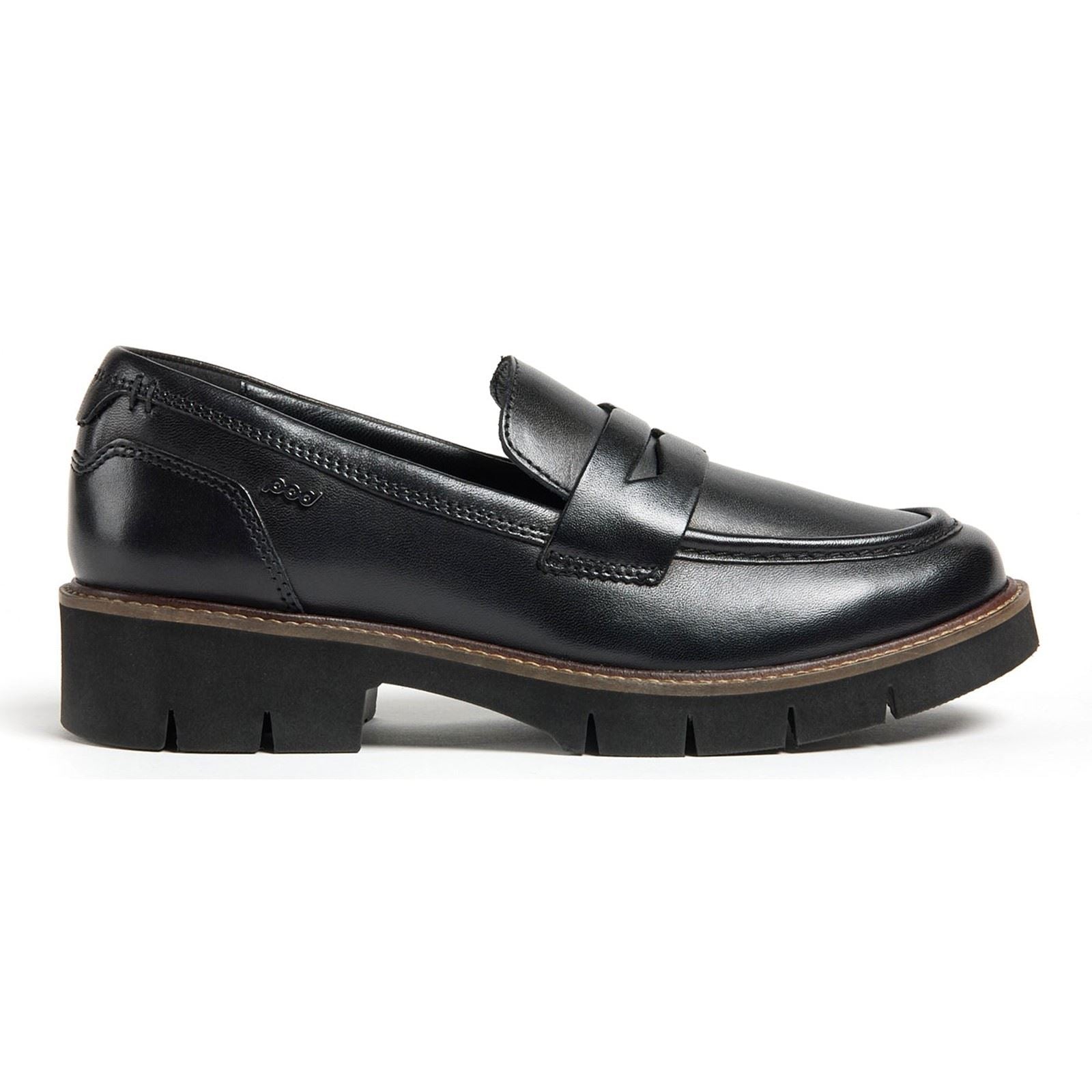 Pod Kaltin Mocassins Noirs Pour Femmes En Cuir