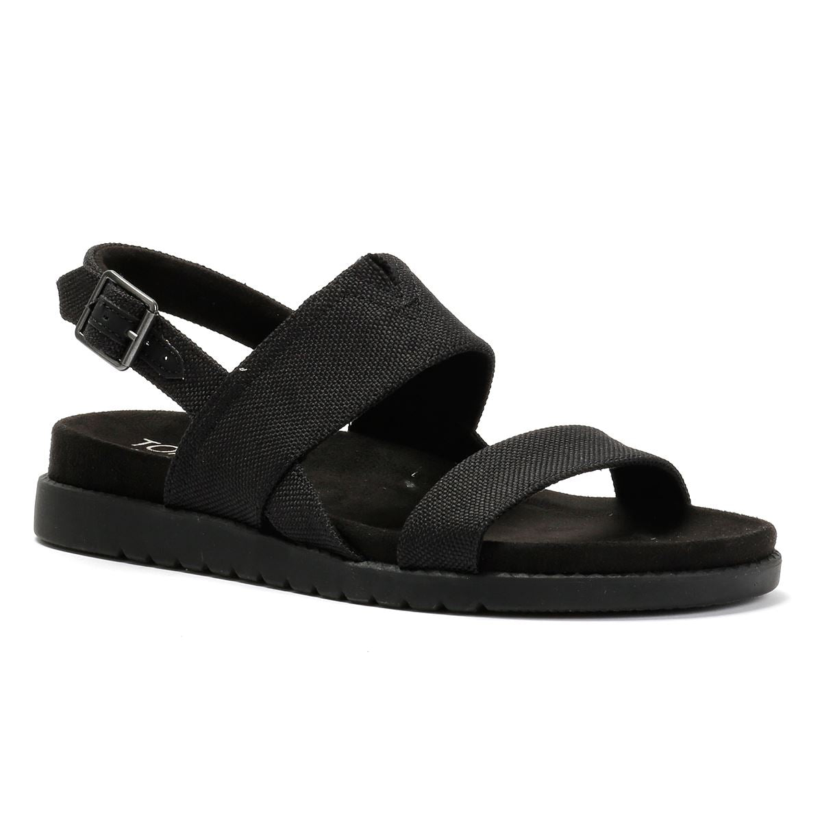 TOMS Marin Slingback Sandales Noires En Toile Pour Femmes