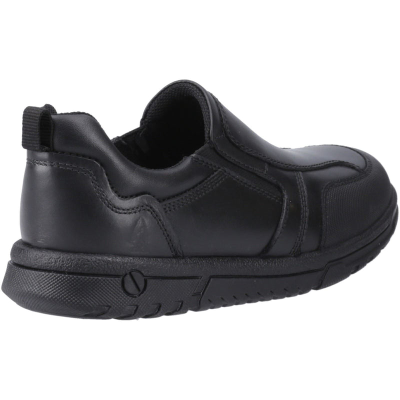 Hush Puppies Sergio Chaussures Noires Pour Garçons En Cuir